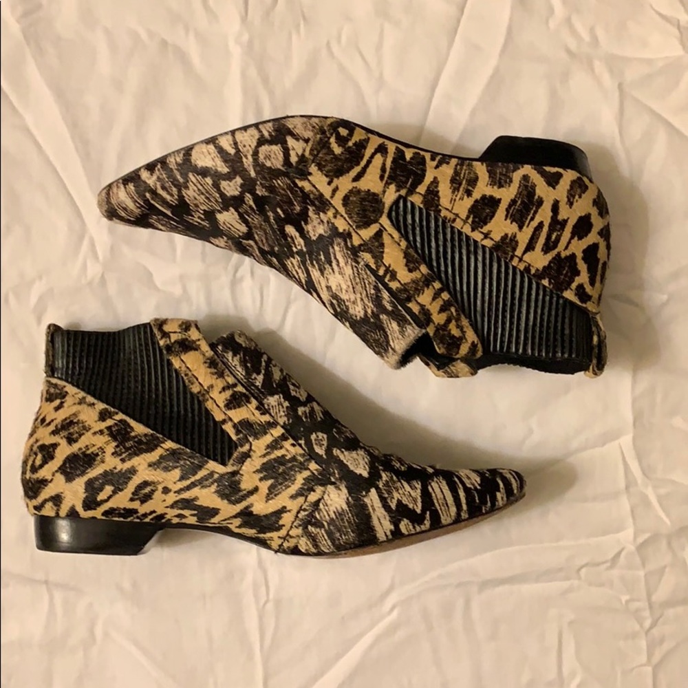 Awesome animal print low booties.
